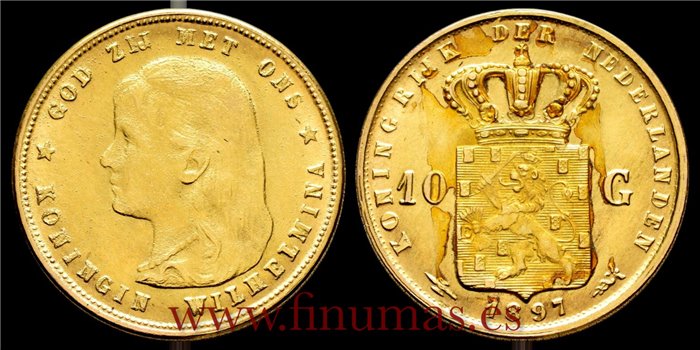 HOLANDA - K-118 - 10 Gulden 1897 . EBC-