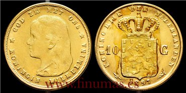 HOLANDA - K-118 - 10 Gulden 1897 . EBC-