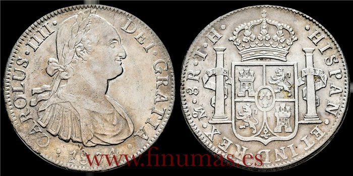 Cy13130.-CARLOS IV - 8 Reales 1804 Mexico T.H.-EBC-