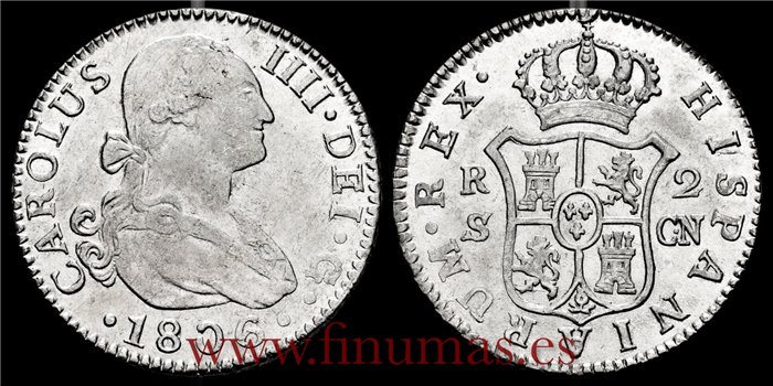 Cy12855.-CARLOS IV - 2 Reales 1806 Sevilla C.N.- S.C.  B.O.