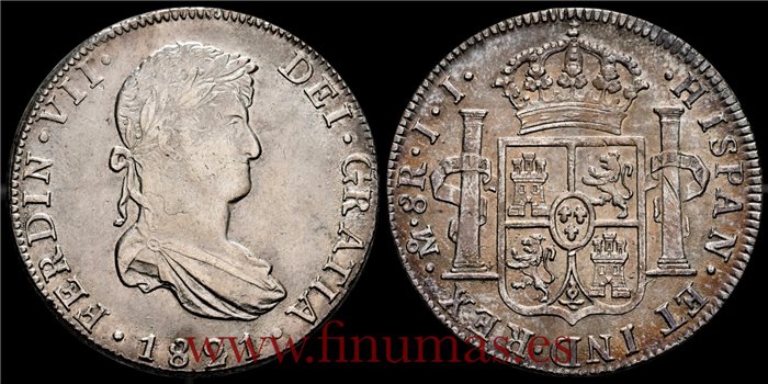 Cy15168-3.-FERNANDO VII - 8 Reales 1821 Mexico J.J.- EBC