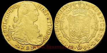 Cy13664.-CARLOS IV - 8 Escudos 1795 Nuevo Reino J.J. MBC-