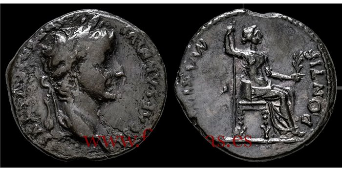 TIBERIO DENARIO 14-37 d.C. LUGDUNUM