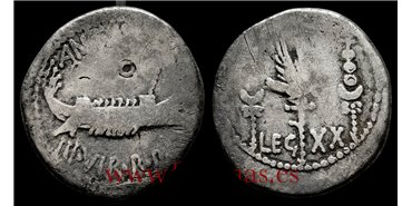 MARCO ANTONIO DENARIO  32-31 d.C