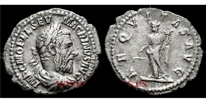 DENARIO MACRINO 271-218 d.C. ROMA