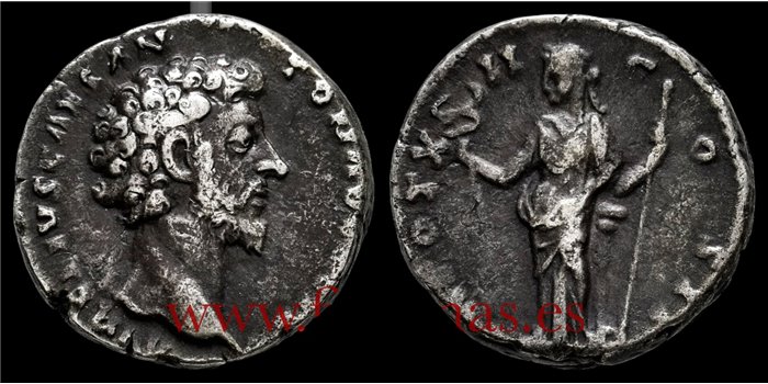 DENARIO MARCO AURELIO 157-158 d.C. ROMA