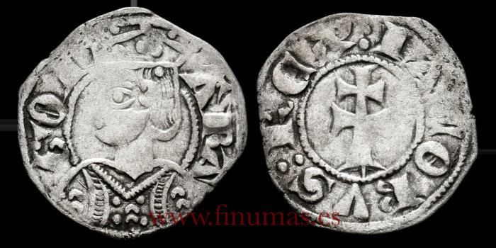 JUAN II de CASTILLA Y LEON 1406/1454 .-DINERO JAQUES. ARAGON
