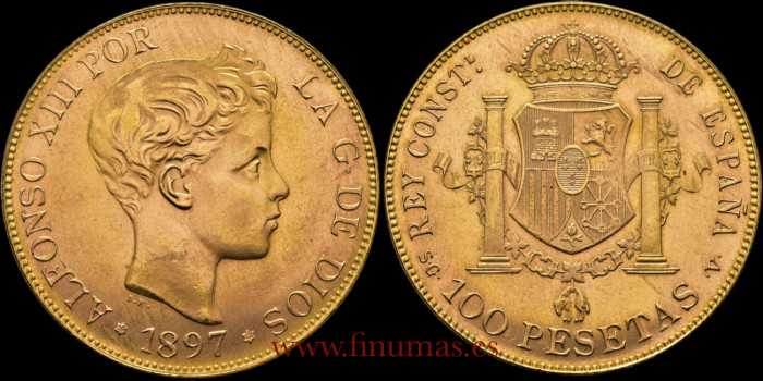 copy of Cy16979J.- 100 PESETAS 1897 *19 *62 SG-V. - SC-.  GOLD
