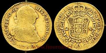 Cy11704.- Carlos III 2 ESCUDOS 1780 POPAYAN S.F. B.C. - Gold.