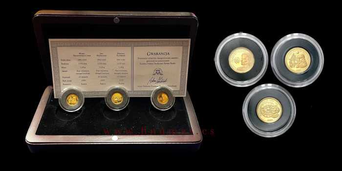 SAMOA  KPS-001.- 3 x 10 DOLLAR 2009. 1/25 Oz. ORO