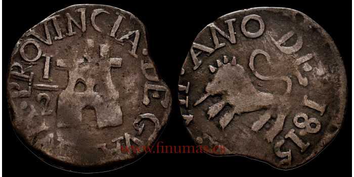 Cy14274.- FERNANDO VII -1/2 Real GUAYANA 1815 - MBC+