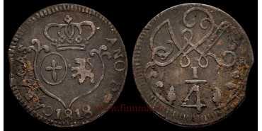 Cy14042.- FERNANDO VII -1 Cuarto 1818 Caracas  - MBC