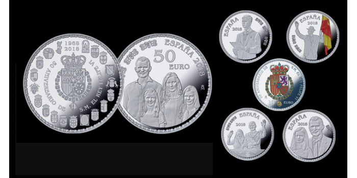 2018 - 50th Anniversary Philip VI. Complete set SILVER - PROOF