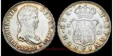 Cy14813.- FERNANDO VII - 4 Reales 1812 Cadiz C.I.- MBC+