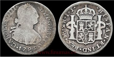 Cy12789B.- CARLOS IV 2 REALES 1799 LIMA I.J. - RC.  PLATA