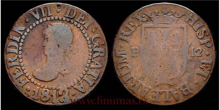 Cy14065b.- FERNANDO VII  12 DINEROS 1812 MALLORCA - RC