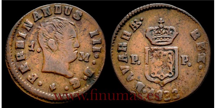 Cy13908d.- FERNANDO VII  1 MARAVEDI 1833 PAMPLONA - MBC