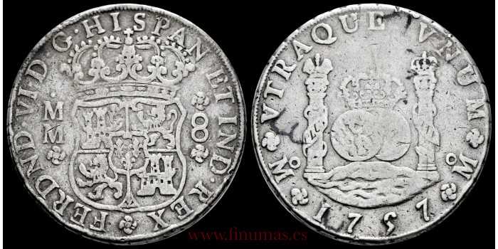 Cy09889.2- FERNADO VI - 8 Reales 1757 Mexico M.M. - MBC-