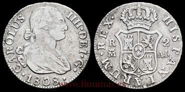 Cy12765D.2.- CARLOS IV - 2 Reales 1796 Lima I.J.- BC+
