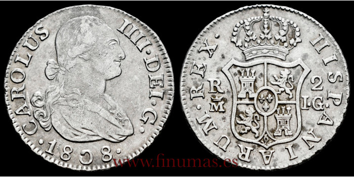 Cy12765E.2.- CARLOS IV - 2 Reales 1796 Lima I.J.- MBC