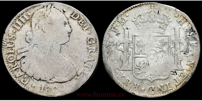 Cy13095B.- CARLOS IV - 8 Reales 1800 Mexico F.M.- RC