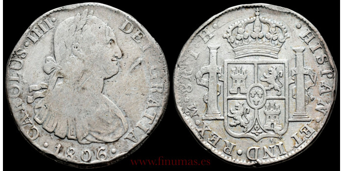 Cy13144C.- CARLOS IV - 8 Reales 1806 Mexico T.H.- BC