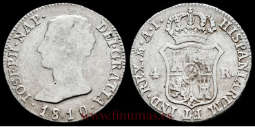 Cy13827b-1.- JOSE NAPOLEON - 4 Reales 1810 Madrid A.I.- R.C
