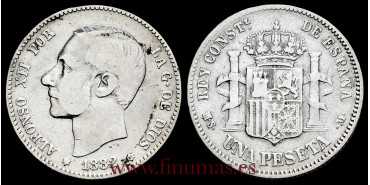 Cy16568c.- ALFONSO XII 1 Peseta 1882 ( - 82) MS.M. - BC