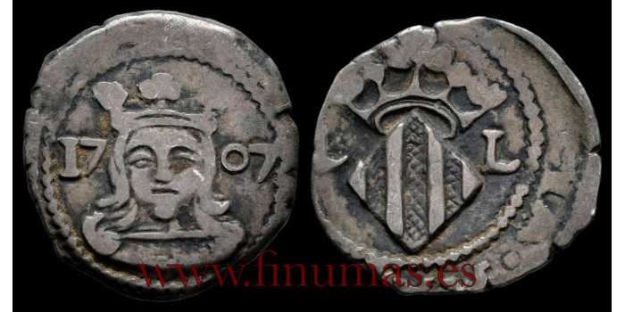 copy of Cy07445.- CARLOS III - Pretendiente 2 Reales 1707 Barcelona, BC-