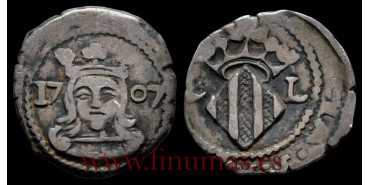 copy of Cy07445.- CARLOS III - Pretendiente 2 Reales 1707 Barcelona, BC-