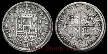 Cy07895.- FELIPE V - 1 Reale 1727 Cuenca J.J. MBC - SILVER