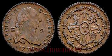 Cy10227.- CARLOS III - 2 Maravedis 1776 Segovia - MBC+