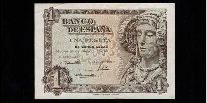 F421H.- 1 PESETA 19 DE JUNIO 1948 - SIN SERIE. EBC