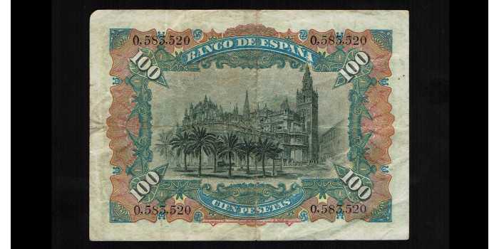 F328E.- 100 PESETAS 15 JULY 1907 WITHOUT SERIES. MBC-