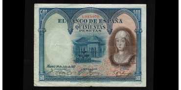 F343E.- 500 PESETAS 24 JULY 1927 WITHOUT SERIES. MBC-