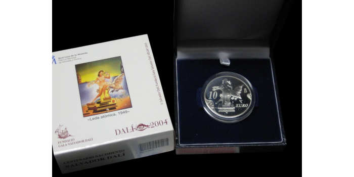 2004 - 10 EUROS OBRAS DE  DALI. "Leda Atómica". PLATA  - PROOF