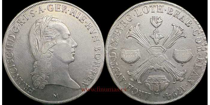 AUSTRIA - K-0239 - THALER 1774 M. FRANCIS II.  MBC - SILVER