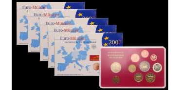 WALLETS EURO SET GERMANY 2007. SET 5 MINTS - PROOF