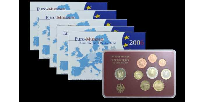 EURO WALLET B.U. SET GERMANY 2006. SET 5 MINTS - PROOF