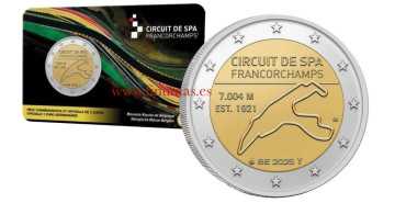 2 EURO COMMEMORATIVE BELGIUM 2025 "SPA CIRCUIT" COINS
