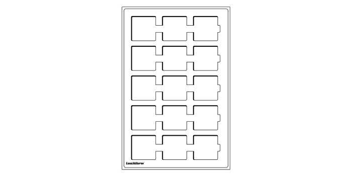 Bandejas TAB L 15 Divisiones Quadrum. 50mm. – Leuchtturm. Azul