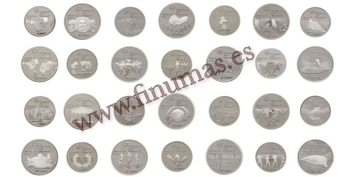 CANADA - K-PS08. SET OFICIAL 28 PIEZAS OLIMPIADA - PROOF. 1kg PLATA