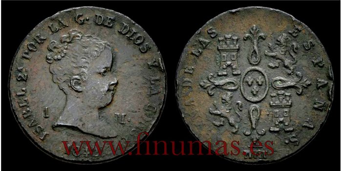 Cy15627.-ISABEL II - 1 Maravedis  1842 Segovia - BC