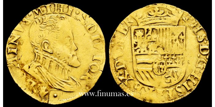 Cy03952IMP.-FELIPE II - 1/2 Real N/D AMBERES. - GOLD