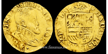 Cy03952IMP.-FELIPE II - 1/2 Real N/D AMBERES. - GOLD