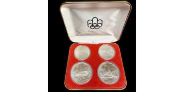 CANADA - S07. Official Olympic Box Montreal. 6th Series 1975 4 Pieces Silver SC