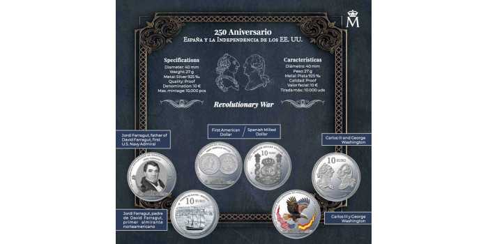 10 Euro 2025 - 250 Anniv. USA - First Dollar. Silver - Proof