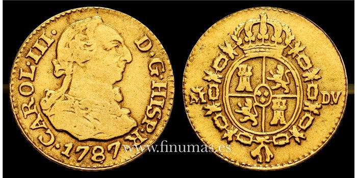 Cy11408.2.- Carlos III 1/2 escudo 1787 Madrid. DV - ORO