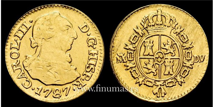 Cy11408.3.- Carlos III 1/2 escudo 1787 Madrid. DV - ORO