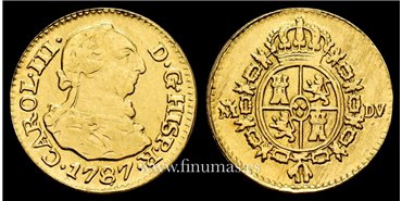 Cy11408.3.- Carlos III 1/2 escudo 1787 Madrid. DV - ORO